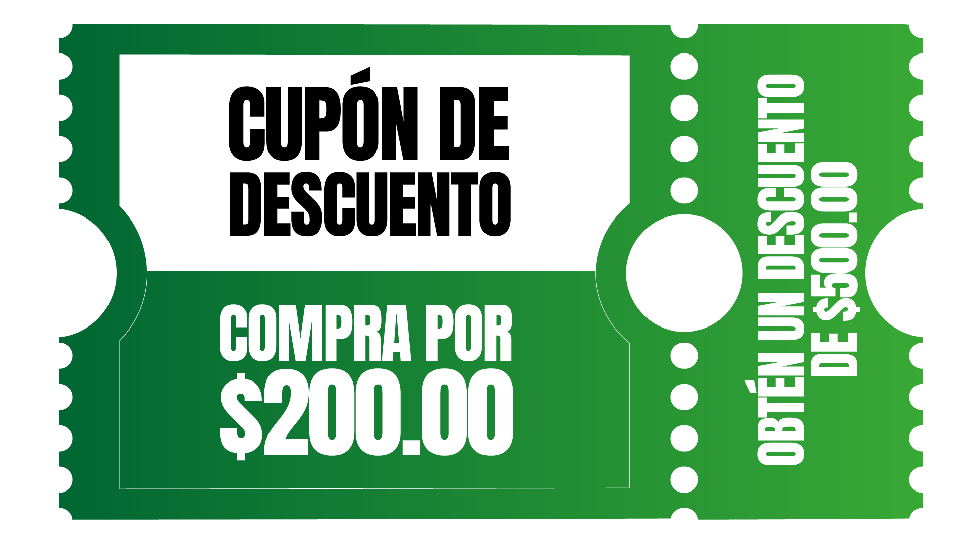 Cupón de descuento: Compra por 200 pesos y obtén un descuento de