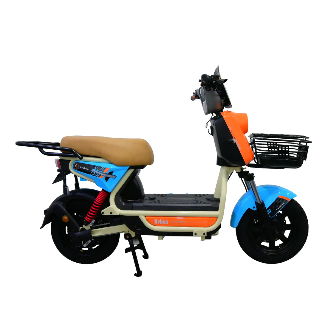 Bicicleta eléctrica Urbex naranja y azul