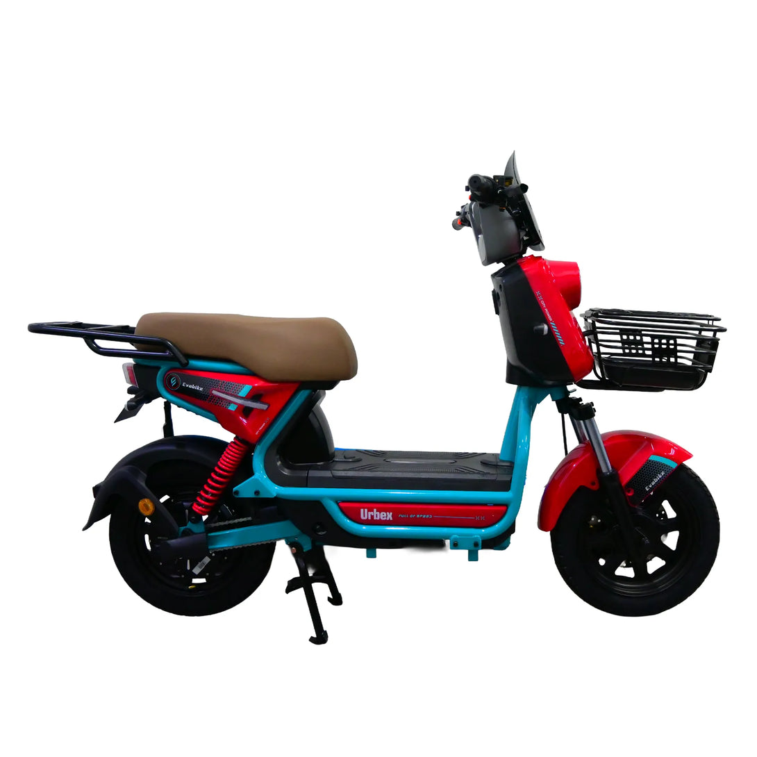Bicicleta eléctrica Urbex rojo y azul