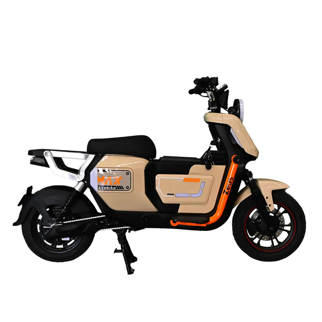 Bicimoto eléctrica ZEUS cafe naranja Evobike